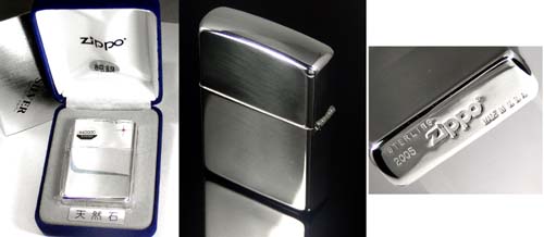 送料無料 ZIPPO 純銀ジッポーライター天然石・ルビー 大人 高級感