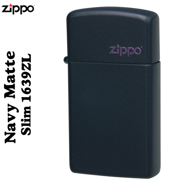 ZIPPO】ネイビーマットジッポ・スリム#1639ZL 送料無料【ネコポス可】