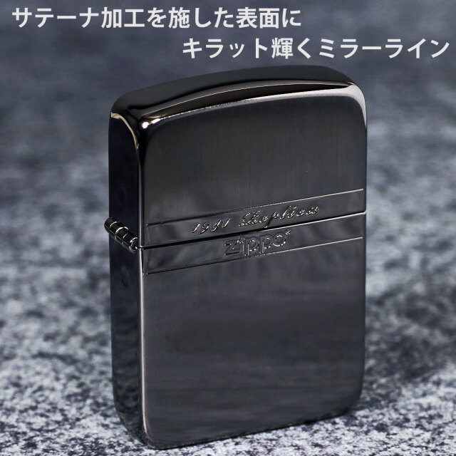zippo(ジッポーライター)1941レプリカジッポー ミラーライン ブラック