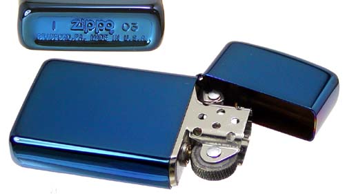 ZIPPOライター　スリム zippo(ジッポ ライター)スリム サファイア 青色 #20494 送料無料