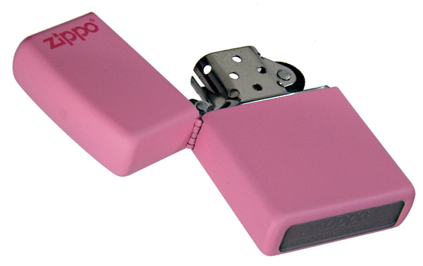 ZIPPO ピンクカラーマットジッポー ZIPPOロゴ入り ネコポス対応可