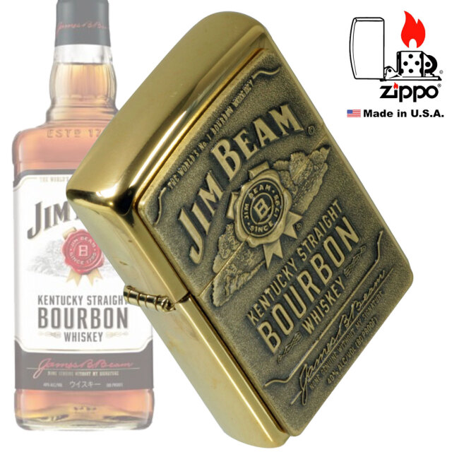 ZIPPO ジッポーライター ジムビーム929 酒 ゴールド ギフト【ネコポス
