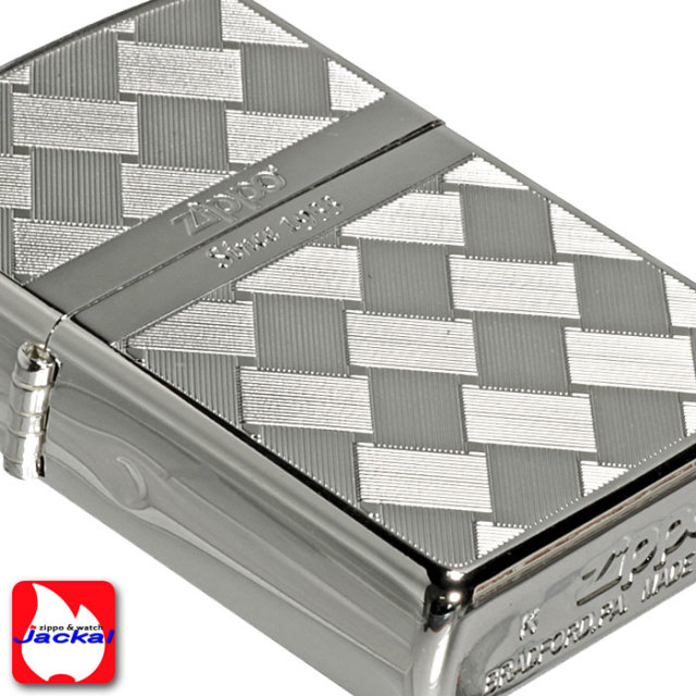 zippo ジッポーライター つむぎ柄メッシュ両面加工S シルバー
