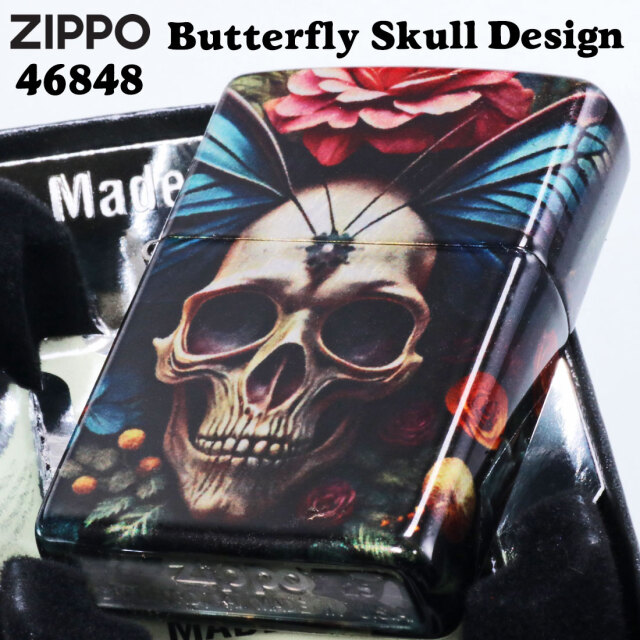 zippo(ジッポーライター) Butterfly Skull Design スカル 髑髏
