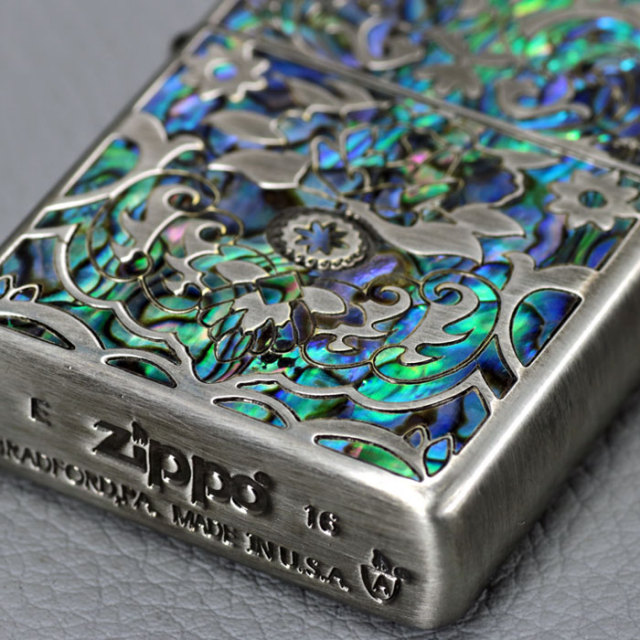 送料無料 zippo ジッポーライター アーマー モザイク シェル 貝
