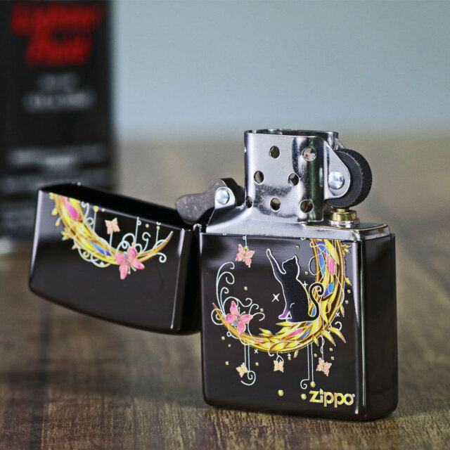ZIPPO ジッポ-ライター クレッセントムーン BNI ブラックニッケル