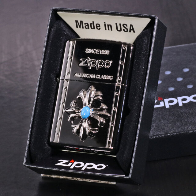 zippo ジッポーライター クロスメタル BLACK ガンメタル 人気のクロス