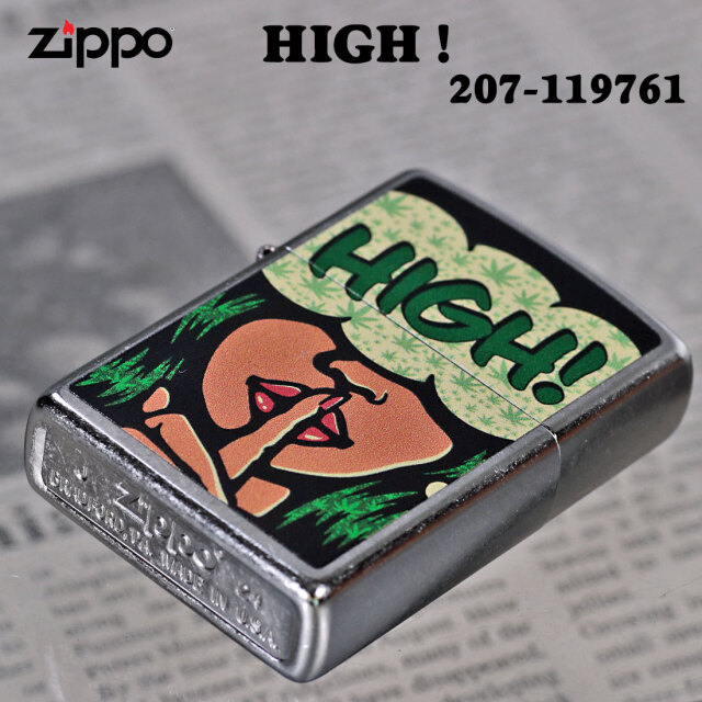 zippo ジッポーライター HIGH! プリント加工 ストリートクローム