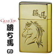 ギアートップ GEAR TOP オイルライター GT-勝ち馬　V刃手彫調彫刻　金ミラー　ゴールド画像