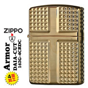 zippo(ジッポーライター)ARMOR アーマー 鎧 ダイヤカット  4面彫刻 ＃162ゴールドメッキ加工 162G-4CRDC 高級感　金　おしゃれ 深彫り 彫刻 重厚 豪華 カッコイイ メンズ ギフト プレゼント   送料無料【ネコポス可】