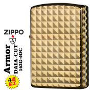 zippo(ジッポーライター)ARMOR アーマー 鎧 ダイヤカット  4面彫刻 ＃162ゴールドメッキ加工 162G-4DC 高級感　金　おしゃれ 深彫り 彫刻 重厚 豪華 カッコイイ メンズ ギフト プレゼント  送料無料　【ネコポス可】
