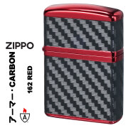 zippo(ジッポーライター)armor　アーマー カーボンシリーズ CARBON SERIES レッドイオン エッチング　162RED-CARBON　オイルライター 4面カーボンシート貼り 赤 美しい メンズ レディース 重量感 ギフト　プレゼント 送料無料【ネコポス可】