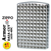 zippo(ジッポーライター)ARMOR アーマー 鎧 ダイヤカット 4面彫刻 ＃162 シルバーメッキ加工 162S-4DC 高級感　銀　おしゃれ 深彫り 重厚 彫刻 豪華 カッコイイ メンズ ギフト プレゼント   送料無料【ネコポス可】