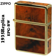 ZIPPO/1935復刻レプリカ限定ジッポーシリアルNo.入ゴールド&ブラウン1935EPG-BW画像