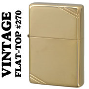 zippo (ジッポーライター) フラットトップビンテージ ・ハイポリッシュブラス(ラインあり)　1937 #270