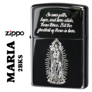 ZIPPO/マリア MARIA 黒ニッケルメッキ エッチング 銀サシ仕上げ　 2BKS-MARIA画像