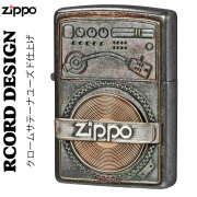 zippo(ジッポーライター) ユーズドフィニッシュレコードデザイン　USED FINISH RECORD DESIGN クロームサテーナ　ユーズド仕上げ　メタルプレート貼り おしゃれ　メンズ　ギフト プレゼント 送料無料【ネコポス可】