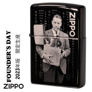 ZIPPO(ジッポーライター) ファウンダーズ・デイ　2023　FOUNDER'S DAY　限定生産モデル ハイポリッシュブラック　レーザー彫刻 ＃48702　【ネコポス可】送料無料