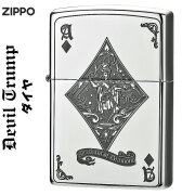 zippo(ジッポーライター)デビル　DEUIL　トランプ　ダイヤ　エース　ニッケル　エッチング　DVLT-D　おしゃれ　かっこいい メンズ プレゼント　送料無料【ネコポス可】