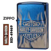 ZIPPO/ハーレーダビッドソン Harley-Davidson HARLEY ロゴ ブルー 4面連続加工 プリント HD-49469画像