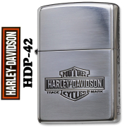 人気モデルにつき再販開始！ zippo(ジッポーライター)ZIPPO　Harley-Davidson　ハーレーダビットソン　シルバーイブシ　HDP-42　2面加工のカッコイイ ジッポー オイルライター　喫煙具 バイク　オシャレ　ギフト　プレゼント　送料無料【ネコポス可】