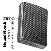 zippo(ジッポーライター)ハウンドトゥース(千鳥格子) 両面デザイン チタンコーティング ブラックグレイ　HS-TC-B  ZIPPOロゴ入り　プレゼント  送料無料　【ネコポス可】