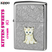 zippo(ジッポーライター)  kitten sweets (c) ネコ cat スゥイーツ クリーム オイルライター　かわいい　おしゃれ キュート 猫 レディース 女性 プレゼント 【ネコポス可】送料無料