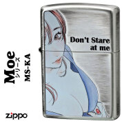 zippo(ジッポーライター)萌え MOE 銀イブシ エッチング クリヤーコート MS-KA　きれい　おしゃれ　かわいい セクシー　メンズ　レディス　ギフト プレゼント　送料無料　【ネコポス可】