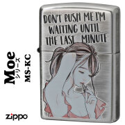 zippo(ジッポーライター)萌え MOE 銀イブシ エッチング クリヤーコート MS-KC　きれい　おしゃれ　かわいい セクシー　メンズ　レディス  プレゼント　送料無料【ネコポス可】