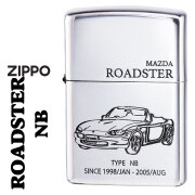 zippo(ジッポーライター)MAZDAシリーズ マツダ　ROADSTER NB　ロードスター　銀イブシ　エッチング　MAZDA公認　ROADSTER-NB　オイルライター　喫煙具　カッコイイ　カー　スポーツカー　車好き　オシャレ　メンズ　送料無料  【ネコポス可】