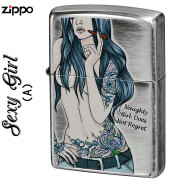 zippo(ジッポーライター)SEXY GIRL セクシーガール　銀いぶし　SG-KA  かわいい  ヤンキー  ギフト プレゼント  送料無料【ネコポス可】