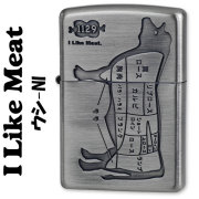 zippo(ジッポーライター)アイ ライク ミート ウシ ニッケル NI画像