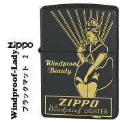 zippo(ジッポーライター)人気の「WINDY」デザイン　WINDPROOF LADY ウィンドプルーフ・レディ ブラックマット＆イエローゴールド　BKM-2 かわいい　キャラクター キュート　レトロモチーフ　メンズ　レディース　女性　ギフト　プレゼント【ネコポス可】