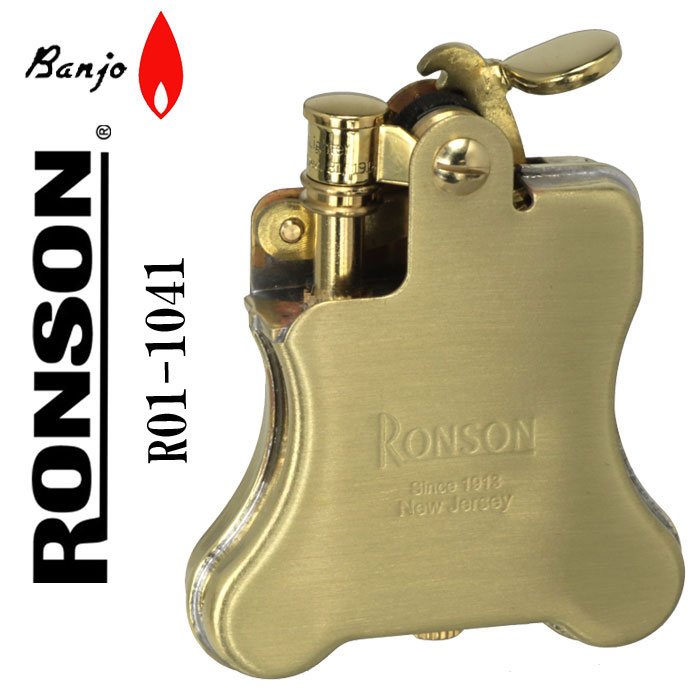 ロンソン ライター バンジョー RONSON Banjo オイルライター R01-1041 ブラスサテン画像