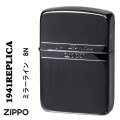 ZIPPO/1941レプリカジッポー ミラーライン ブラックニッケル 1941ML-BN画像