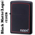 zippo(ジッポーライター)218BLACK MATTE（ブラックマット）ZIPPOロゴライン入り#218ZB画像