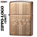 ZIPPO(ジッポーライター)  Logo Pattern　ハイポリッシュ・ブラス　#29677画像