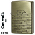 ZIPPO/CAT walk キャットウォーク　真鍮古美 エッチング　両面加工画像