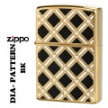 ZIPPO/DIA PATTERN ダイヤパターン 金メッキ　ブラック エッチング　プリント仕上げ　両面加工　2G-DIABK画像