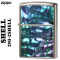 ZIPPO(ジッポー ライター )貝貼り ロゴ ニッケルメッキ 2NI-ZSHELL画像
