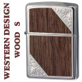 zippo(ジッポーライター)ウエスタンデザイン ウッド貼り加工メタル 2SW-WOOD メタルプレート貼り画像