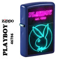 zippo(ジッポーライター) PLAYBOY 正規ライセンス ネイビーマット ネオンデザイン US 2025秋冬モデル 46786 画像