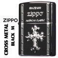 zippo ジッポーライター クロスメタル BLACK ガンメタル 人気のクロスメタルシリーズ M CRBK-M画像