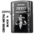 zippo ジッポーライター クロスメタル BLACK ガンメタル 人気のクロスメタルシリーズ M CRBK-N画像