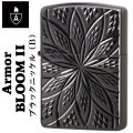 zippo(ジッポーライター)アーマー両面ダイヤカット BLOOM ブラックニッケル画像