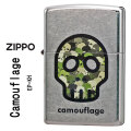 zippo(ジッポーライター)camouflage カモフラージュ　スカル　ストリートクローム　エンボスプリント加工　EP-KH画像