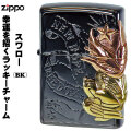 zippo(ジッポーライター) ラッキーチャーム スワロウ BK　 ブラックニッケル　メタル貼り　幸運　お守り画像