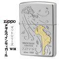 ZIPPO/人気の「WINDY」デザイン ホワイト メタル貼り マットシリーズ オイルライター M-GIRLWIND-WH画像