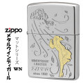 ZIPPO/人気の「WINDY」デザイン ホワイト マットシリーズ メタル貼り オイルライター M-GIRLWIND-WN画像