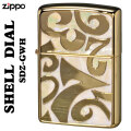 zippo Shell Dial　シェルダイアル　貝貼り 深彫り彫刻金ポリッシュ仕上げSDZ-GWH画像